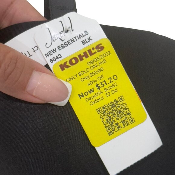 Jezebel Womens Black Strapless Bustier Bra SZ 32DD Nylon/Spandex Adj Strap - Picture 12 of 14